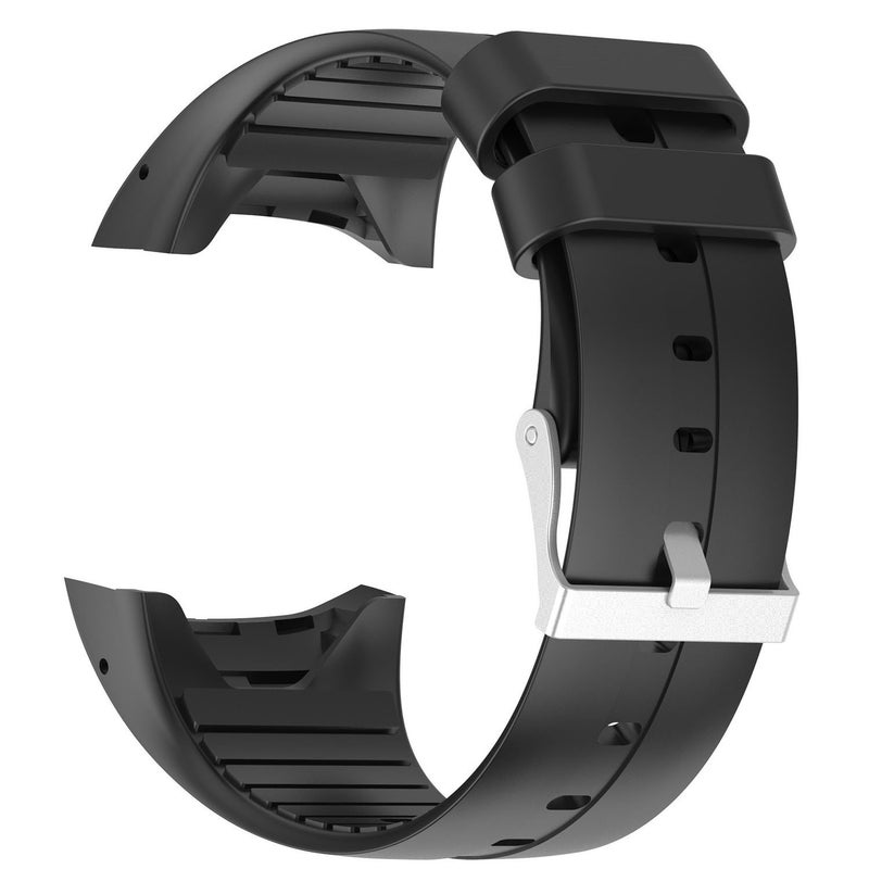 QGHXO Band for Polar M400/M430, Soft Adjustable Silicone Replacement Wrist Watch Band for Polar M400/M430 Watch (Black) - Image 2